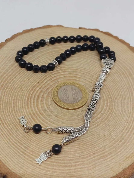 Shungite (Şungit) Taşı 33lük Tesbih 6mm (23175) - Resim 6