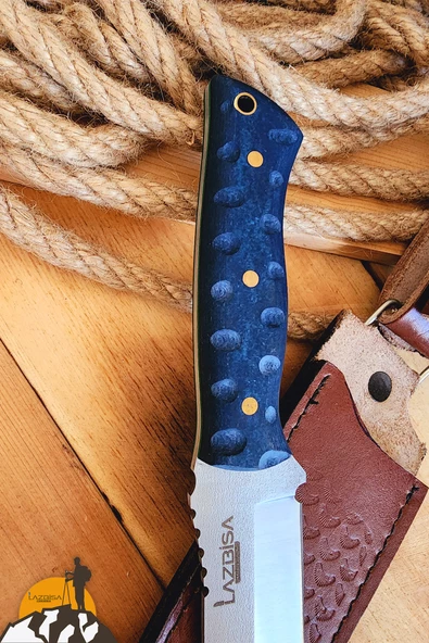 Verzalit Ahşap Sap Outdoor Kamp Bıçağı Çakısı Kılıflı Piknik Bıçak Çakı Mutfak Bıçağı ( KMÇ-253 ) - 3
