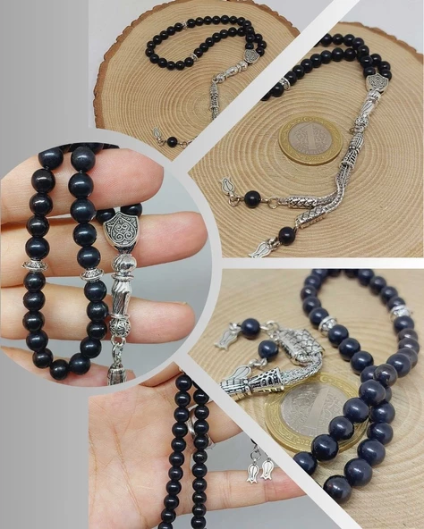 Shungite (Şungit) Taşı 33lük Tesbih 6mm (23175)
