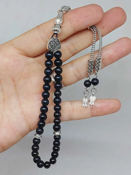 Shungite (Şungit) Taşı 33lük Tesbih 6mm (23175) - Resim 5