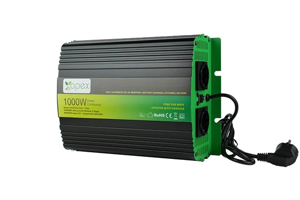NPS1000-12 Apex 1000W Şarjlı Tam Sinüs İnverter 12V - 4