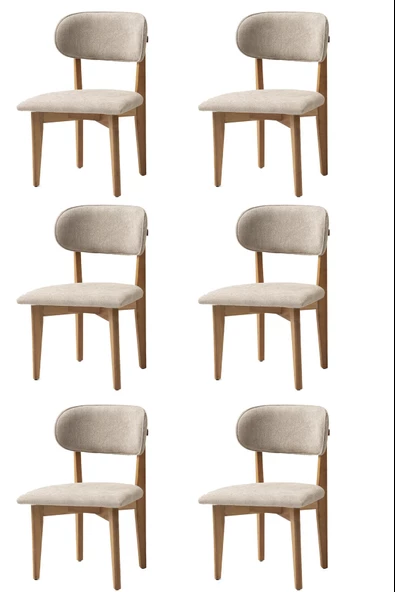 Nergis Sandalye Ahşap Gürgen 6 Li Set Cafe,Restaurant,Mutfak,Salon,Yemek Odası Sandalyesi