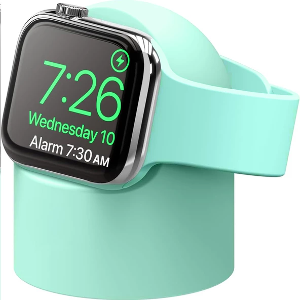 Apple Watch Uyumlu Silikon Akıllı Saat Şarj Standı  Mint