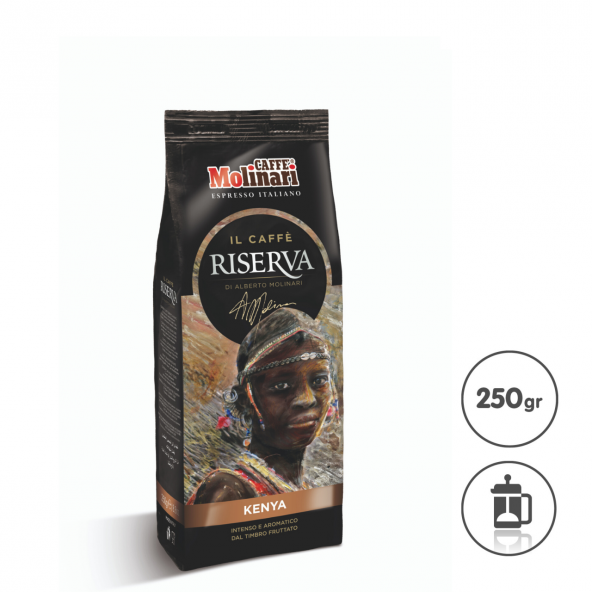 caffe Molinari Kenya 100 arabica 250 gr öğütülmü filtre toz kahve