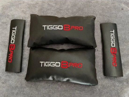 Chery Tiggo 8 Pro Nakışlı 2 adet Deri Boyun Yastığı Ve 2 adet Kemer Pedi - 2