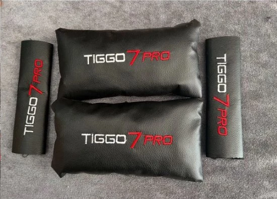 Chery Tiggo 7 Pro Nakışlı 2 adet Deri Boyun Yastığı Ve 2 adet Kemer Pedi - 2