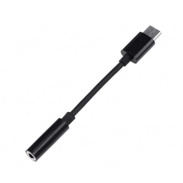 Ayex TYPE-C İçin 3.5mm Kulaklık ve Mikrofon Adaptörü Siyah