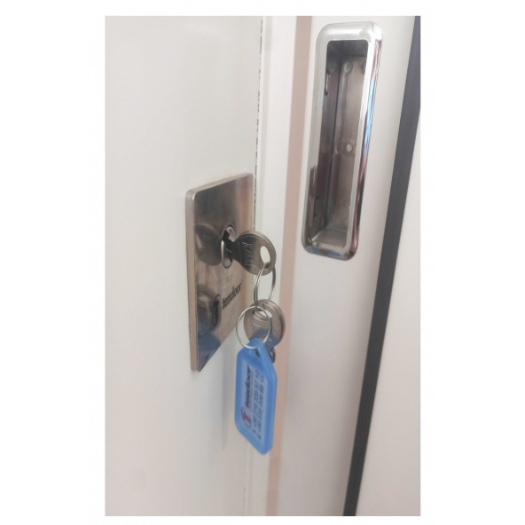 TEZ-1537 Beyaz Renk Statik Kasalı Desenli Düz Model Daire Kapısı, Çelik Kapı, Villa Kapısı - 3