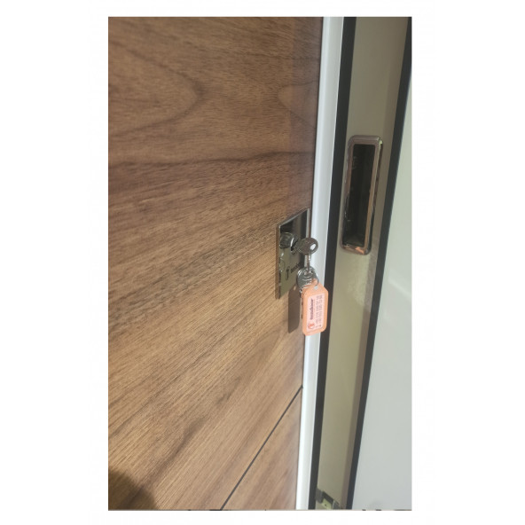 TEZ-1650 Beyaz Statik Kasalı Düz Model Daire Kapısı, Çelik Kapı, Villa Kapısı - 3