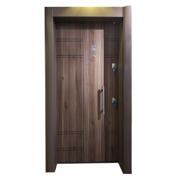 TEZ-1658 Statik Kasalı Tanganika Düz Model Daire Kapısı, Çelik Kapı, Villa Kapısı