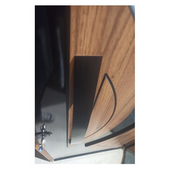 TEZ-3460 Ahşap Kaplama Kabartma Model Çelik Kapı, Daire Kapısı, Villa Kapısı - 3