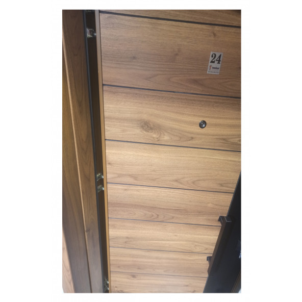 3553 Ahşap Kaplama Kasa Düz Model Daire Kapısı, Çelik Kapı, Villa Kapısı - 4