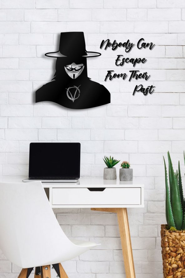 V For Vendetta V2 Ahşap Dekor Duvar Yazısı - 2