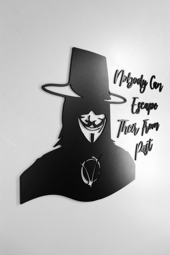 V For Vendetta V2 Ahşap Dekor Duvar Yazısı - 3