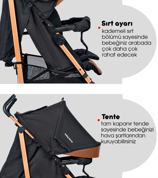 Baby Home 107 Clark Tam Yatar Alüminyum Bilyeli Teker Baston Bebek Arabası - 11