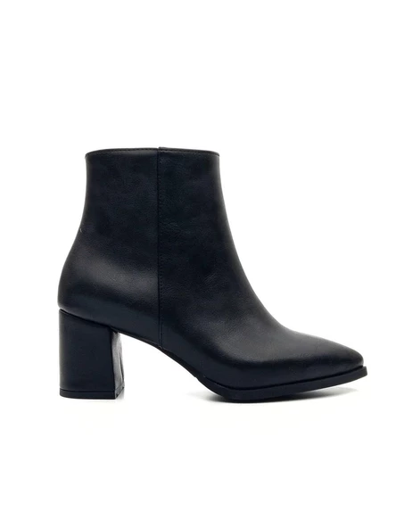 Potinonline 1445 Kadın Kalın Topuk Sivri Burun Kısa Bot - 5