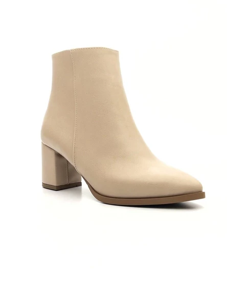 Potinonline 1445 Kadın Kalın Topuk Sivri Burun Kısa Bot - 2