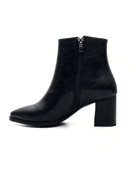 Potinonline 1445 Kadın Kalın Topuk Sivri Burun Kısa Bot - 8