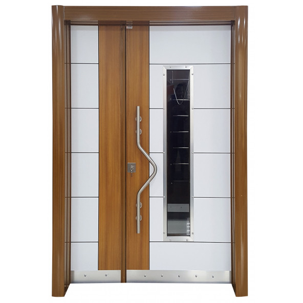 TEZ-0163 Eskitme Kasalı Düz Model Apartman Girişi Çelik Kapı, Dış Mekan Apartman Kapısı