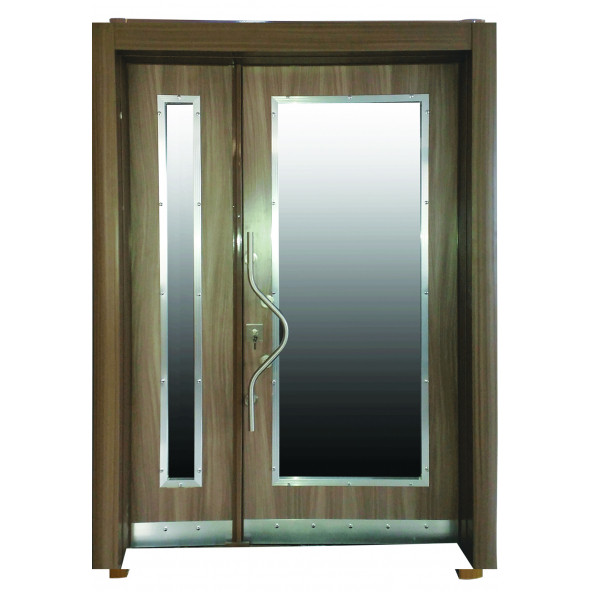 TEZ-0164 Eskitme Kasalı Düz Model Apartman Giriş Kapısı, Dış Mekan Çelik Kapı - 1