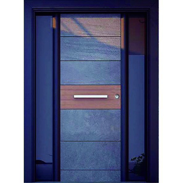 TEZ-0147 Statik Kasalı Siyah Düz Model Lüx Villa Kapısı Apartman Giriş Kapısı, Dış Mekan Kapısı