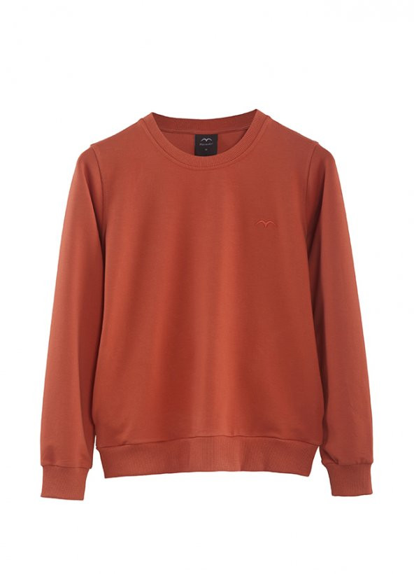 Minimalist Kadın Turuncu Basic Sweatshirt