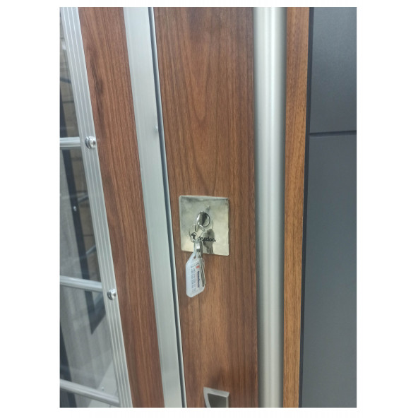 TEZ-0157 Statik Kasalı Antrasit Renk Düz Model Bina Giriş Kapısı, Apartman Giriş Kapısı, Çelik Kapı - 2