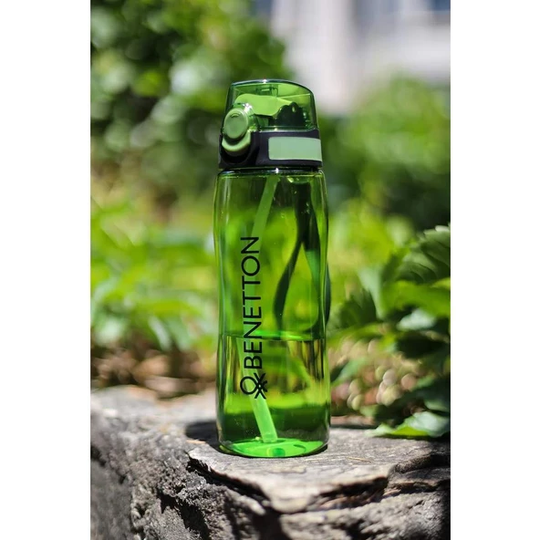 Benetton Yeşil Kilitli Kapak Tritan Matara Suluk - 2