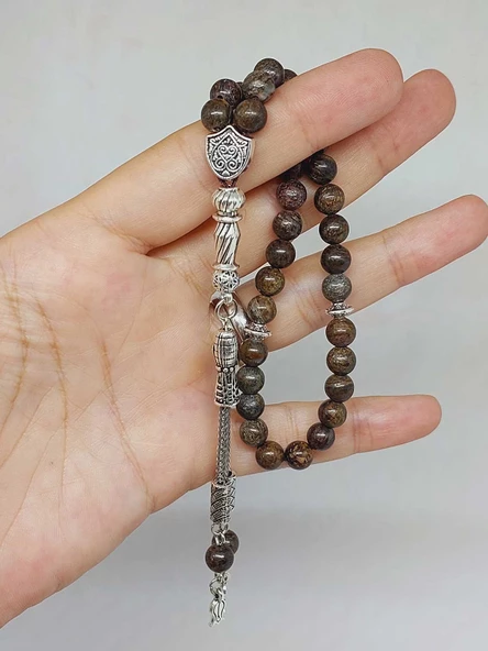 Bronzit Taşı 33lük Tesbih 6mm (3930) - Resim 5
