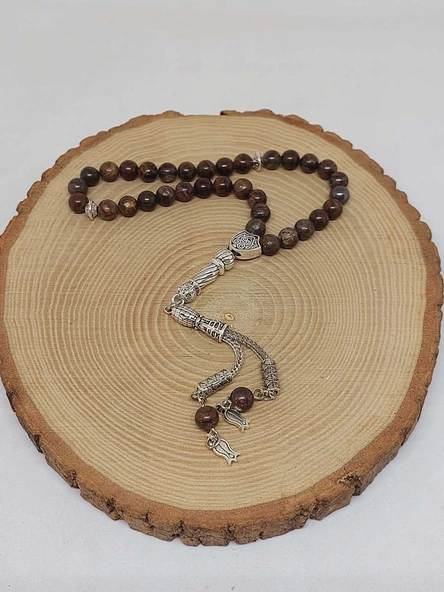 Bronzit Taşı 33lük Tesbih 6mm (3930) - Resim 4