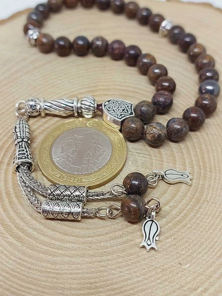 Bronzit Taşı 33lük Tesbih 6mm (3930) - Resim 3