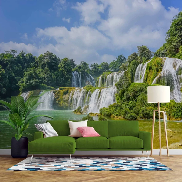 Nehir ve Şelale Manzaralı Duvar Kağıdı ürün görseli