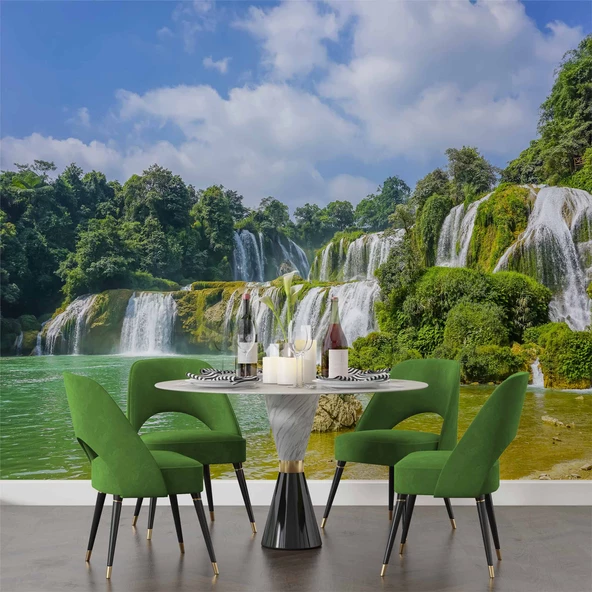 Nehir ve Şelale Manzaralı Duvar Kağıdı - Resim 5