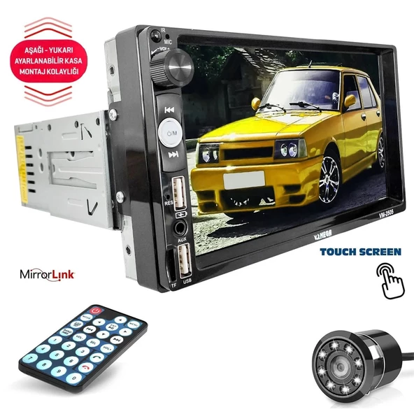 Tofaş Double Teyp 7 İnç 4X65 Watt Bluetooth Mirrorlink MEGA VM-2505