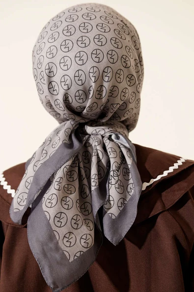 MK Desen Soft Eşarp Füme - Resim 4