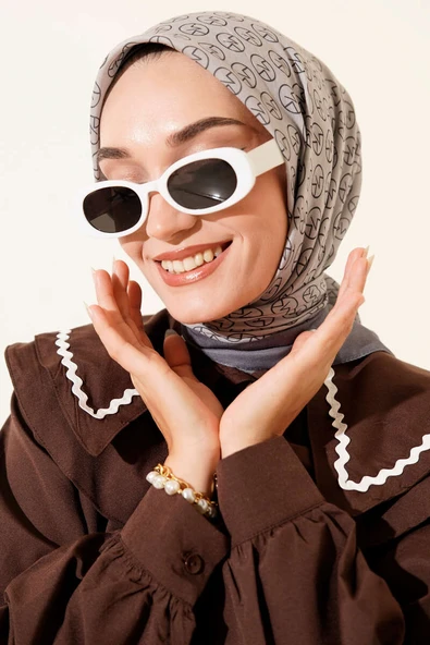 MK Desen Soft Eşarp Füme ürün görseli 1