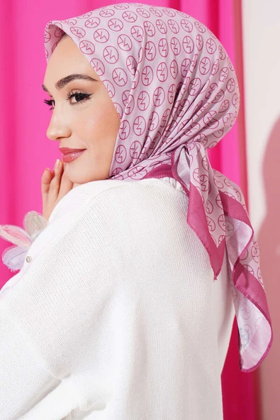 MK Desen Soft Eşarp Fuşya - Resim 2
