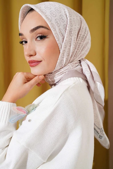 MK Desen Soft Eşarp Bej Vizon