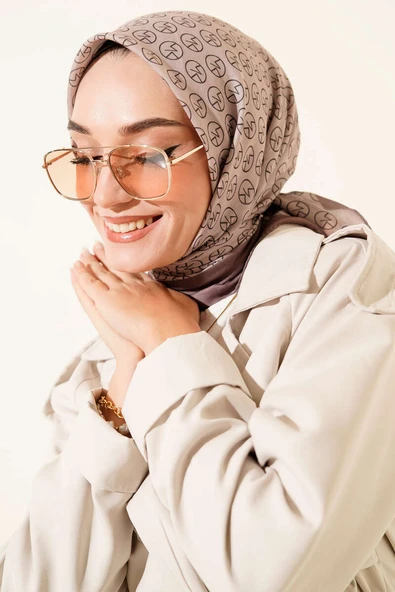 MK Desen Soft Eşarp Vizon - Resim 2