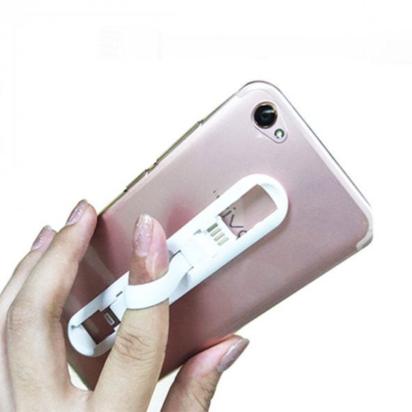2in1 Usb Type C Mini Usb Şarj Ve Telefon Yüzük Tutucu Stand - 1