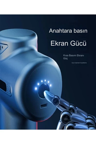 HAMS105 Büyük Masaj Tabancası Profesyonel 6 Modlu Taşınabilir Masaj Tabancası Hızlı Titreşimli - 7
