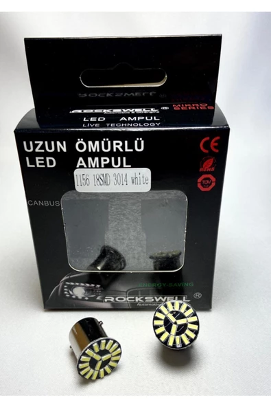 1156 18 Smd 3014 Led Ampulü Geri Vites Plaka Sinyal Stop Beyaz Renk