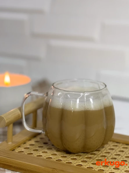 6 Adet Borosilikat Sunum Bardağı, Kahve Bardağı, Isı Dayanıklı Kulplu Meşrubat Bardağı (450 ml) Civelek - 5