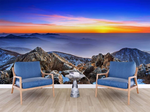 Dag ve Gökyüzü Manzaralı Duvar Kağıdı - Resim 6