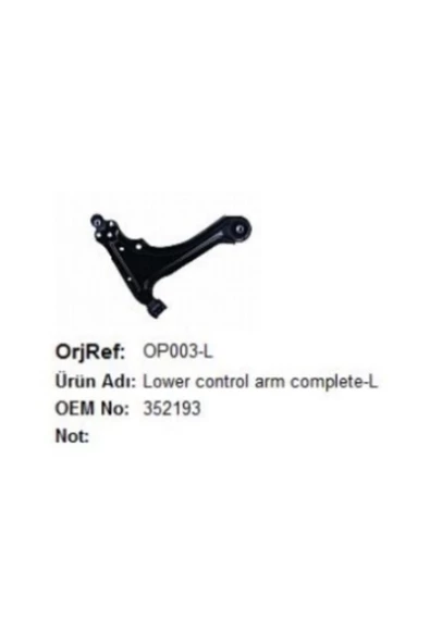 Alt Salincak Komple Sol Vectra A 88-95 - Astra F 91-98-52075, 352077, 352193,