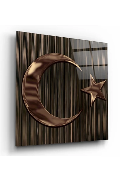 Bayrak Dekoratif ve Modern Cam Tablo 60x60 ürün görseli 1