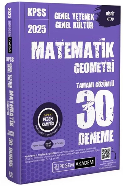 Pegem Matematik-Geometri 30 Deneme KPSS Genel Kültür Genel Yetenek