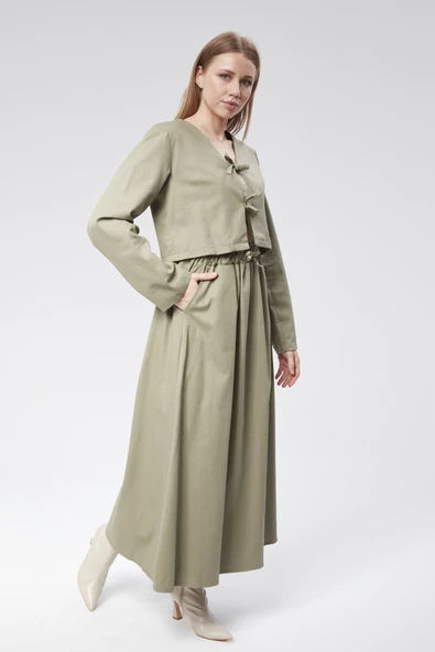 VıoShıne Kadın Gabardin Kumaş Etekli İkili Takım - 3