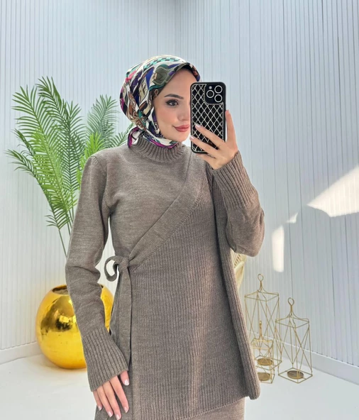 VıoShıne Kadın Yelekli Triko Elbise - 10