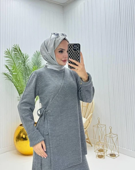 VıoShıne Kadın Yelekli Triko Elbise - 6